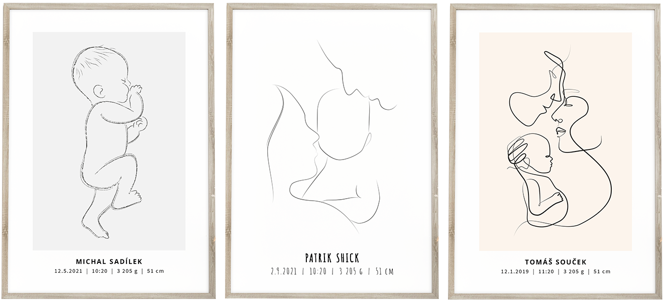 Erstellen Sie ein einzigartiges Poster mit den Geburtsdaten Ihres Babys
